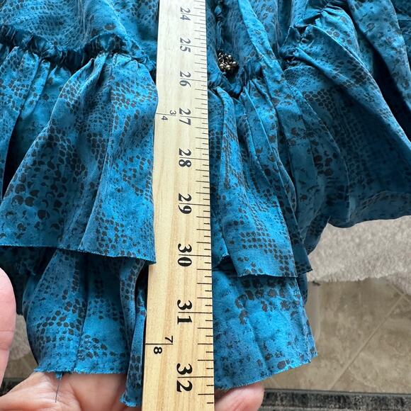 Rebecca Taylor Womens Dress blue sz 6 silk animalcore snake regency casual - Picture 6 of 9